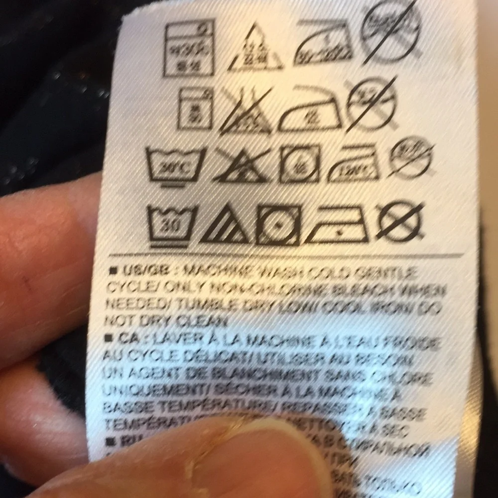 Gap Black with Metallic Stripes 3/4 Sleeve Top Tunic Tee Size XL - Picture 8 of 12